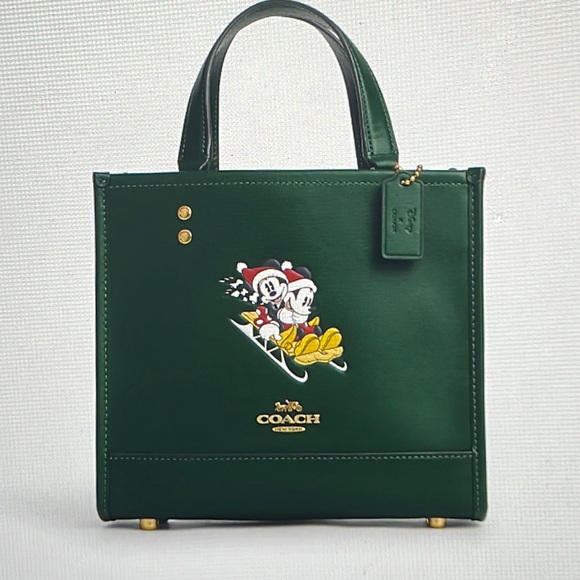 🛷 DISNEY X COACH DEMPSEY TOTE 22  AND CORNER ZIP WRISTLET WITH SLED MOTIF 🛷 - Picture 2 of 16
